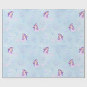 ピンクと紫の人魚 ラッピングペーパー (フラット)