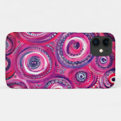 ピンクと紫の円と渦巻きオリジナルアート Case-Mate iPhoneケース (裏面(横))