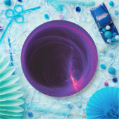 ピンクと紫の円形抽象デザイン ペーパープレート (パーティー)