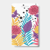 ピンクと紫の切り花と複雑な花びら バッジ (裏面)