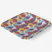 ピンクと紫の切り花と複雑な花びら ペーパープレート (傾斜あり)