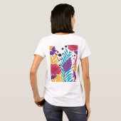 ピンクと紫の切り花と複雑な花びら Tシャツ (裏面フル)