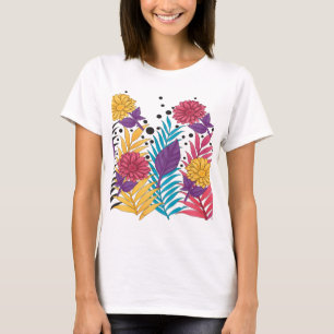 ピンクと紫の切り花と複雑な花びら Tシャツ