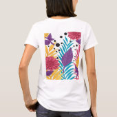 ピンクと紫の切り花と複雑な花びら Tシャツ (裏面)