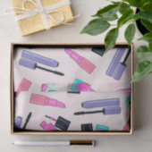 ピンクと紫の化粧品の柄 薄葉紙 (ギフト)