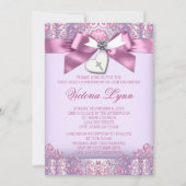 ピンクと紫の十字第1聖餐式 招待状 (正面)