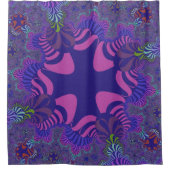 ピンクと紫の十字 シャワーカーテン (正面)