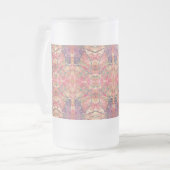 ピンクと紫の反復模様 フロストグラスビールジョッキ (正面左)