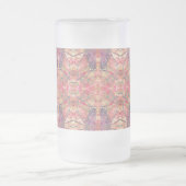 ピンクと紫の反復模様 フロストグラスビールジョッキ (中央)