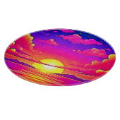 ピンクと紫の夕日 カッティングボード (角)