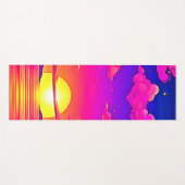 ピンクと紫の夕日 ヨガマット (正面(横))