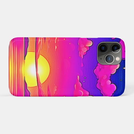 ピンクと紫の夕日 Case-Mate iPhoneケース (裏面(横))