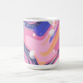 ピンクと紫の外側空間スワール抽象芸術 コーヒーマグカップ (中央)