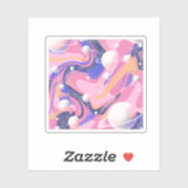 ピンクと紫の外側空間スワール抽象芸術 シール (シート)