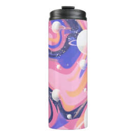 ピンクと紫の外側空間スワール抽象芸術 タンブラー