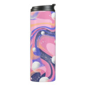 ピンクと紫の外側空間スワール抽象芸術 タンブラー (回転左)