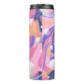 ピンクと紫の外側空間スワール抽象芸術 タンブラー (裏面)