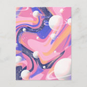 ピンクと紫の外側空間スワール抽象芸術 ポストカード (正面)