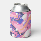 ピンクと紫の外側空間スワール抽象芸術 缶クーラー (缶正面)