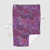 ピンクと紫の多肉植物の庭 ゴルフタオル (インサイチュ)