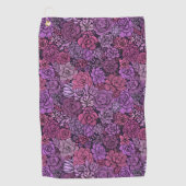 ピンクと紫の多肉植物の庭 ゴルフタオル (正面)