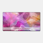ピンクと紫の大理石の銀河系名 デスクマット (正面)