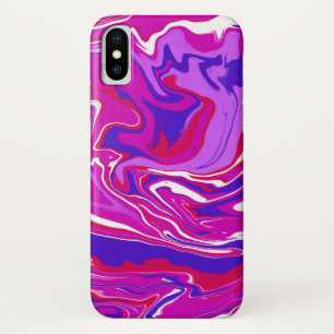 ピンクと紫の大理石渦巻き iPhone X ケース