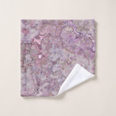 ピンクと紫の大理石 バスタオルセット (ウォッシュタオル)