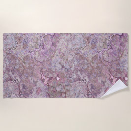 ピンクと紫の大理石 ビーチタオル