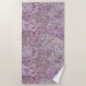ピンクと紫の大理石 ビーチタオル (正面)