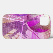 ピンクと紫の女子バレーボール Case-Mate iPhoneケース (裏面 (横))