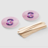 ピンクと紫の宇宙銀河系文字S ハンドファン (組立なし)