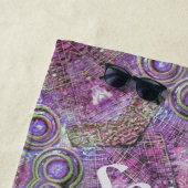 ピンクと紫の宝石パターンカスタムビーチタオル ビーチタオル (インサイチュ)