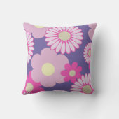 ピンクと紫の小さなフローラソファクッション クッション (裏面)