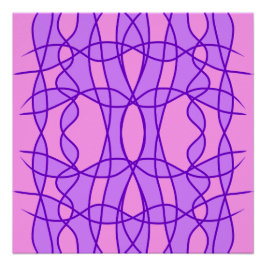 ピンクと紫の幾何学的パターン ポスター