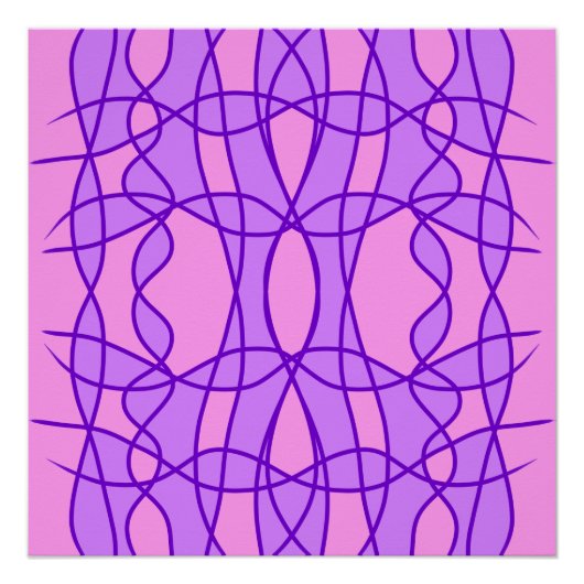 ピンクと紫の幾何学的パターン ポスター (正面)