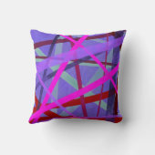 ピンクと紫の幾何学線パターンモノグラム クッション (裏面)