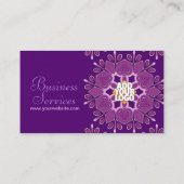 ピンクと紫の幾何学花名刺 名刺 (裏面)