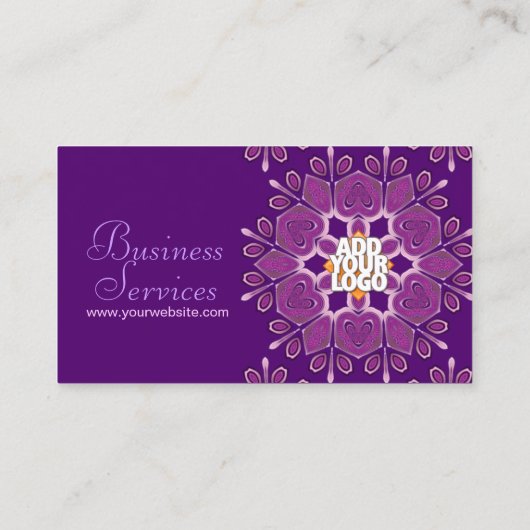 ピンクと紫の幾何学花名刺 名刺 (裏面)