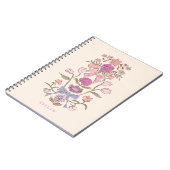 ピンクと紫の弓と花 ノートブック (左側)