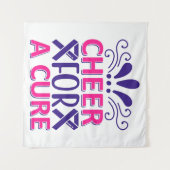 ピンクと紫の応援 タペストリー (正面(横))