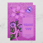 ピンクと紫の感謝を込めたイスラム教のウェディング 招待状 (正面/裏面)