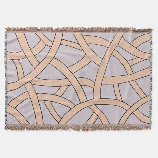 ピンクと紫の手書きファンタジーパターン スローブランケット (正面)