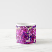 ピンクと紫の抽象芸術の花模様 エスプレッソカップ (正面)