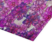 ピンクと紫の抽象芸術の花模様 カッティングボード (角)