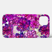 ピンクと紫の抽象芸術の花模様 Case-Mate iPhoneケース (裏面 (横))