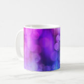 ピンクと紫の抽象芸術サークル模様コーヒーMu コーヒーマグカップ (正面左)