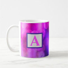 ピンクと紫の抽象芸術サークル模様コーヒーMu コーヒーマグカップ