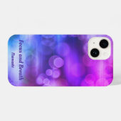 ピンクと紫の抽象芸術サークル焦点と息 iPhoneケース (裏面横)