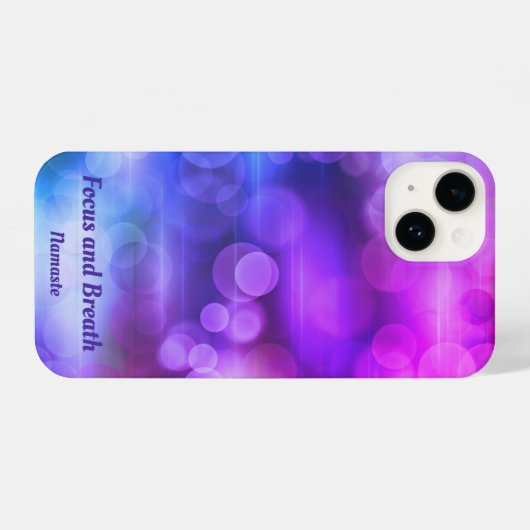 ピンクと紫の抽象芸術サークル焦点と息 iPhoneケース (裏面横)